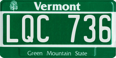VT license plate LQC736