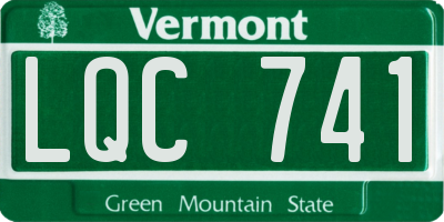 VT license plate LQC741