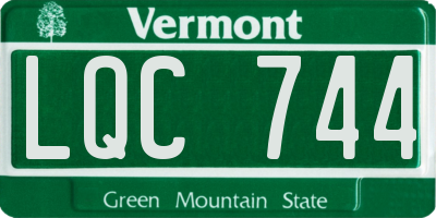 VT license plate LQC744