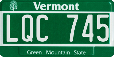 VT license plate LQC745
