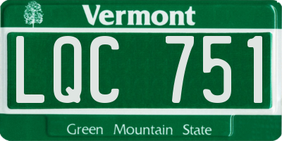 VT license plate LQC751