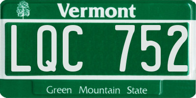 VT license plate LQC752