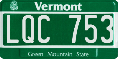 VT license plate LQC753