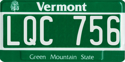 VT license plate LQC756