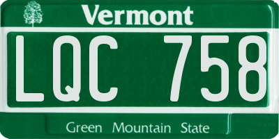 VT license plate LQC758