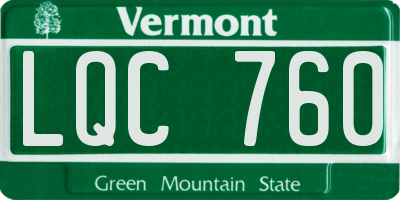 VT license plate LQC760