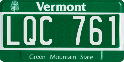 VT license plate LQC761