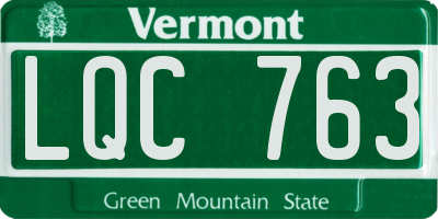 VT license plate LQC763