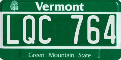 VT license plate LQC764