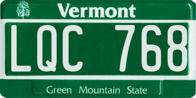 VT license plate LQC768