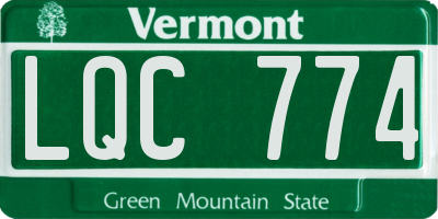 VT license plate LQC774
