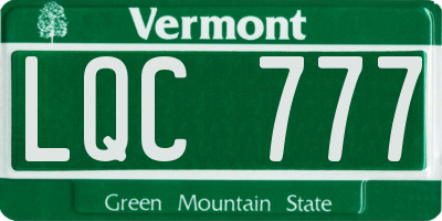 VT license plate LQC777