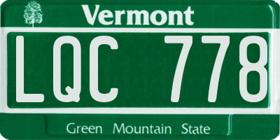 VT license plate LQC778