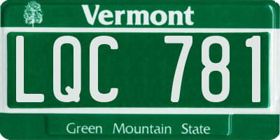 VT license plate LQC781