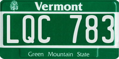VT license plate LQC783