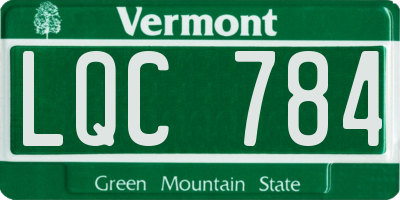 VT license plate LQC784