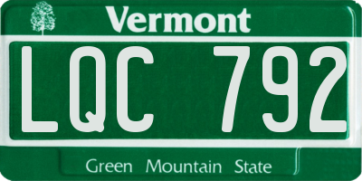 VT license plate LQC792