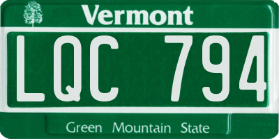VT license plate LQC794