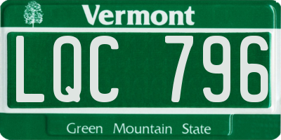 VT license plate LQC796