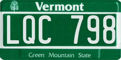 VT license plate LQC798