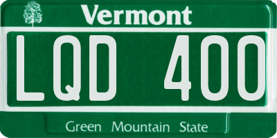 VT license plate LQD400