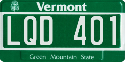 VT license plate LQD401