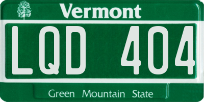 VT license plate LQD404