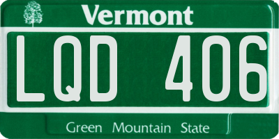 VT license plate LQD406