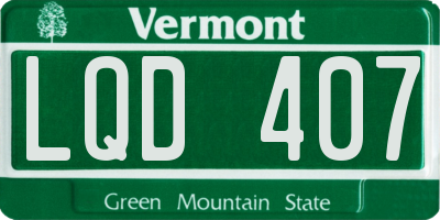 VT license plate LQD407