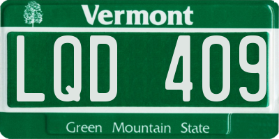 VT license plate LQD409