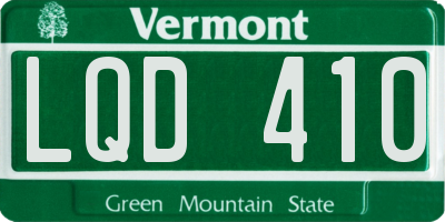 VT license plate LQD410