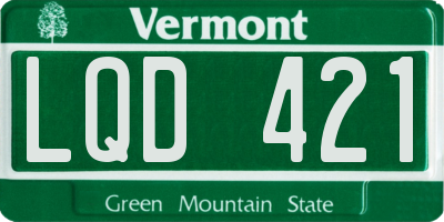 VT license plate LQD421