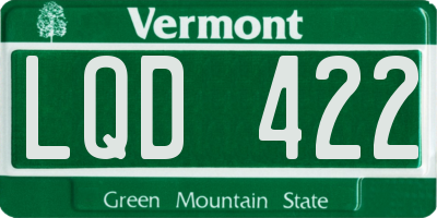 VT license plate LQD422