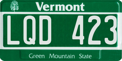 VT license plate LQD423