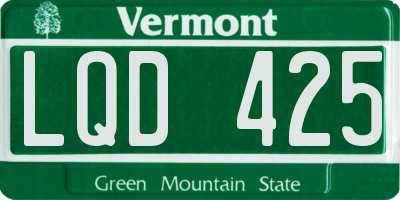 VT license plate LQD425