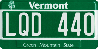 VT license plate LQD440