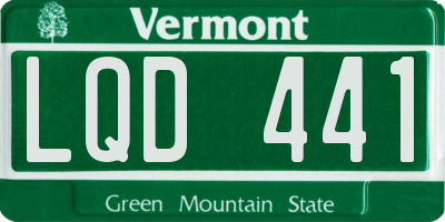 VT license plate LQD441