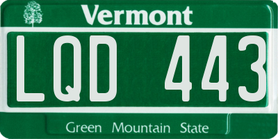 VT license plate LQD443
