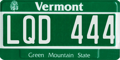 VT license plate LQD444