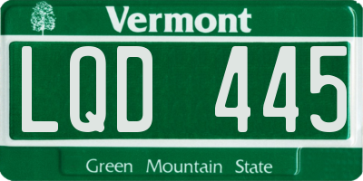 VT license plate LQD445