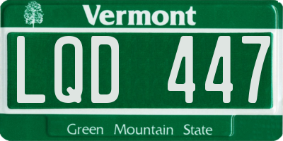 VT license plate LQD447
