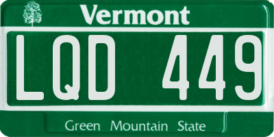 VT license plate LQD449
