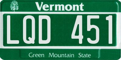 VT license plate LQD451