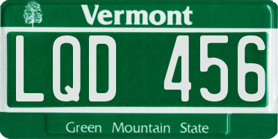 VT license plate LQD456