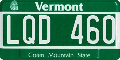 VT license plate LQD460