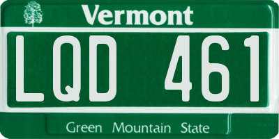VT license plate LQD461
