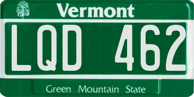 VT license plate LQD462