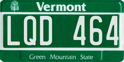 VT license plate LQD464