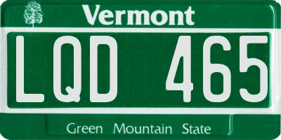 VT license plate LQD465