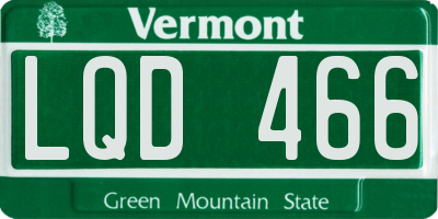 VT license plate LQD466